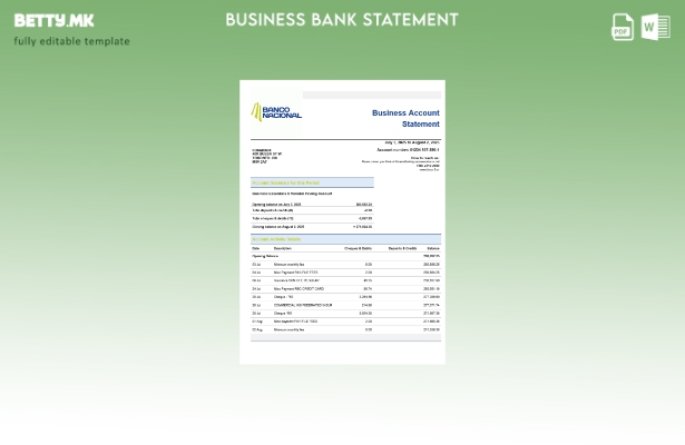 модерен стил Костарика Банко Национал де Костарика Извод на сметка на компанија 